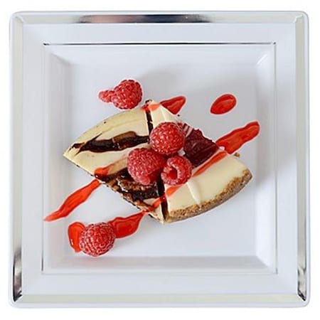 Fineline Settings Fineline Settings 5507-WH White Square Dessert Plate 5507-WH